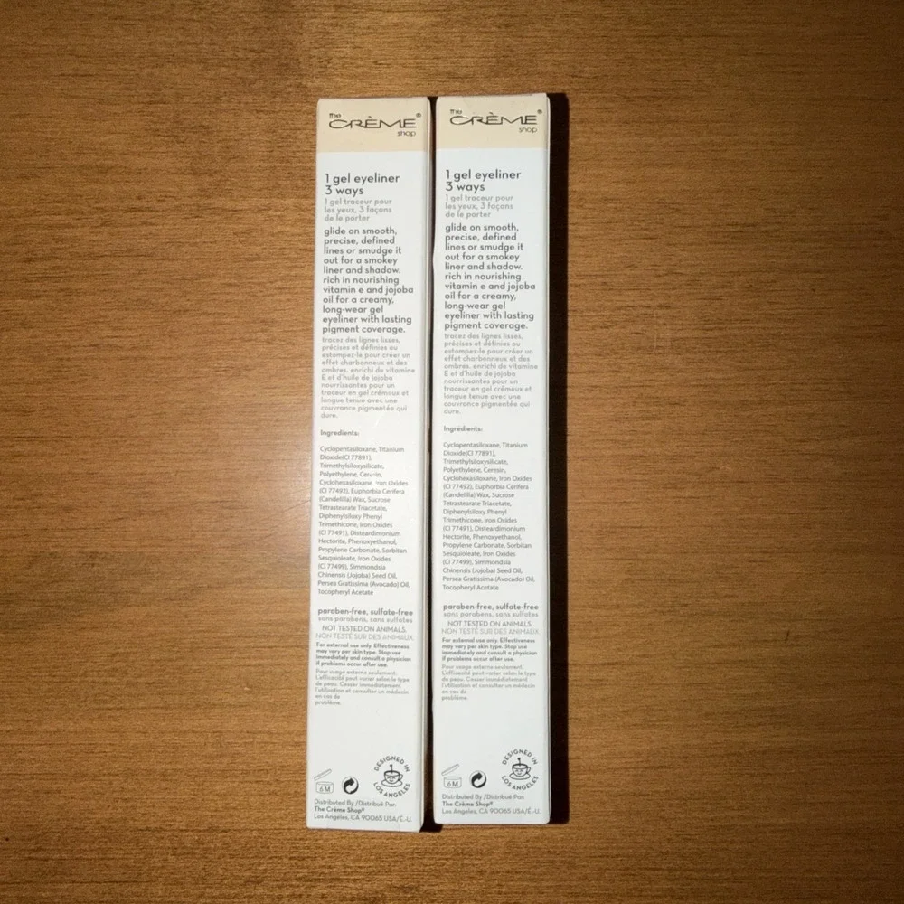 NEW The Creme Shop 3-in-1 Chroma Gel Crème Eyeliner Nudity Highly Pigmented X 2